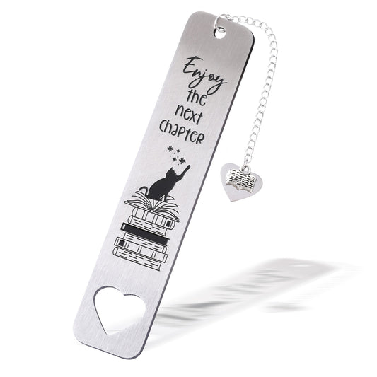 LXUEJIE Cute Cat Bookmark, Stainless Steel Cat Bookmarks Cats Paw Bookmarks Reading Gift for Lovers Cats(White)