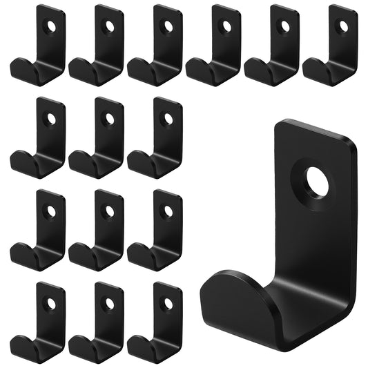 Cobee 16Pcs Black Coat Hooks, Wall Hooks for Hanging, Hook Walls Mounter with Screws Walls Coat Hanger, Heavy Duty Wall Hook for Bathroom, Kitchen, Home Storage