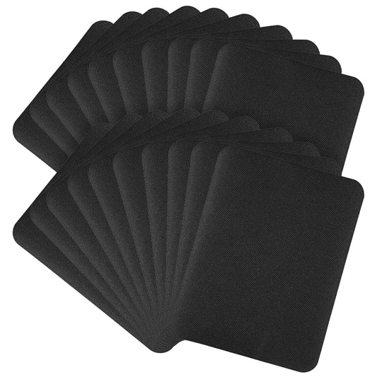 LXUEJIE Black Patches for Clothes, 20 Pcs 4.96 x 3.74 Inch (12.6 x 9.5 cm) Iron On Fabric Repair Patches for Clothes & Pants, Cotton Blend Mending & Decorating Patch, Black