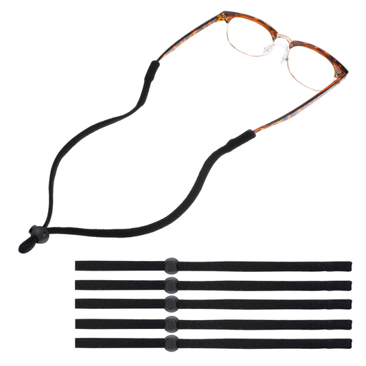Giantree 5 PCS Sport Glasses Strap, Eyewear Lanyard Retainer, Adjustable Eyeglass Holder Around Neck Strap for Unisex(Black)