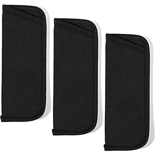 LXUEJIE 6 Pack Slip in Eyeglasses Cases, Soft Reading Glasses Pouchs Fabric Spectacle Pouch Slim Glasses Sleeve Black Eye Glass Pouch Bag for Sunglasses Reading Glass