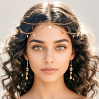 JJUNW Boho Sequin Head Chain, Gold Prom Headpiece Hair Chains, Festival Costume Headband for Women (Gold Sequins)