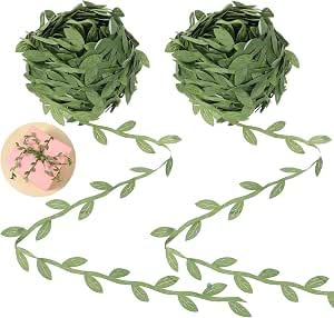 SULIKJHUI 50 Pcs Thank You Gift Tags and 20m/787.4in Green Silk Leaf Vine