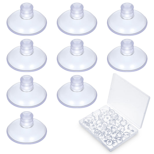 Molain 60Pcs Transparent Suction Cups for Glass Table Tops, 20mm/0.8" Small Clear Window Suction Cups Window Suckers for Glass Furniture Desk Window Without Hooks
