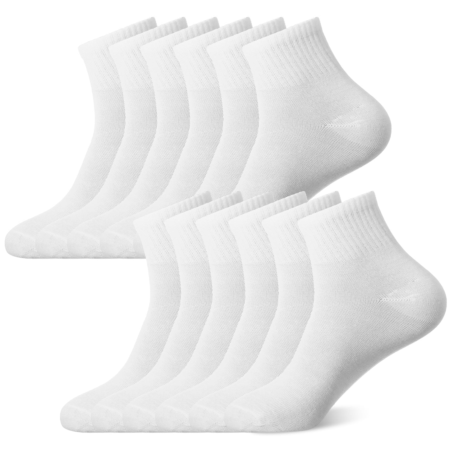 HJZHII 6 Pairs Women's Socks Sports Gym Leisure Socks, Breathable White Socks Cotton Socks for Sports, Leisure and Parties