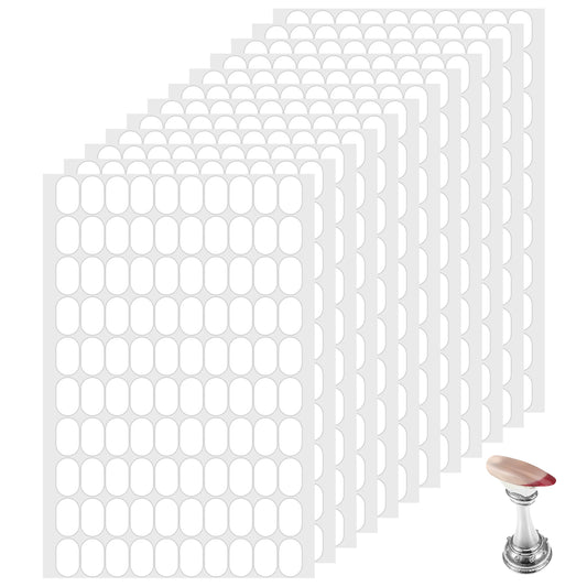Jeffdad 1200 PCS Double Sided Dots, Double Sided Tape for Nail Display, Nails Stand Sticky Tack Clear No Trace Poster Adhesive Dots for Festival Decoration Sticky Dot (0.51 X 0.31 Inches)