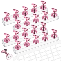 HJZHII 4 Set Nail Stand, Nail Holder with 200 Pcs Double Sided Tape Nail Painting Practice Stand Nail Stand for Press on Acrylic Nail Art Display Stand for Home DIY Art Salon