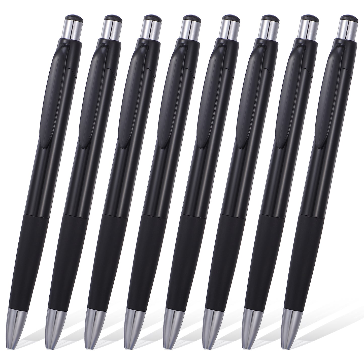 Molain 8Pcs Black Ballpoint Pens, 0.7mm Writing Pen Black Ink Ball Point Pens Retractable Writing Pen with Soft Grip for Smooth Writing Office Home Supplies and Gifts