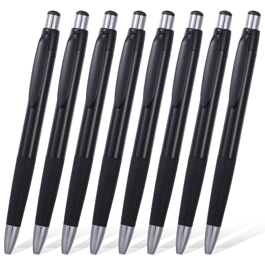 Molain 8Pcs Black Ballpoint Pens, 0.7mm Writing Pen Black Ink Ball Point Pens Retractable Writing Pen with Soft Grip for Smooth Writing Office Home Supplies and Gifts