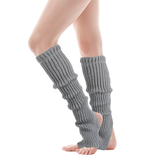 JJUNW Leg Warmers for Women, Fashion Warm Ribbed Knit Long Socks Leg Warmers 80s Accessories for Party Sports Yoga Dance(Gray)