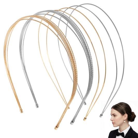 LXUEJIE 4 Pcs Metal Headbands, Gold And Silver, Multi Layer Double Layer Hairbands For Women Girls, Bridal Hairstyle Accessories, Comfortable Fit