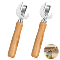 JJUNW 2pcs Stainless Steel Can Opener Manual, Old Fashioned Can Opener & Tin Opener and Corkscrew for Restaurant Home Camping