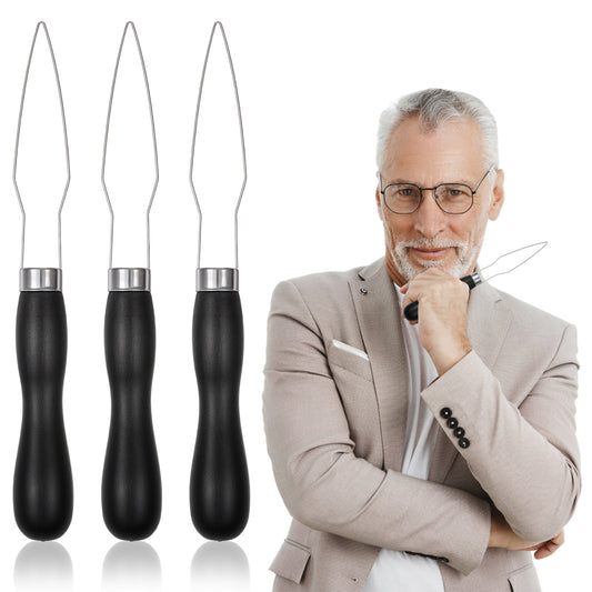 AOZUO 3pcs Button Hook and Zipper Pull Helper, Button Assist Device with Easy-Grip Handle Button Helper Tool for Elderly Arthritis Limited Dexterity Shirt Dress Coat