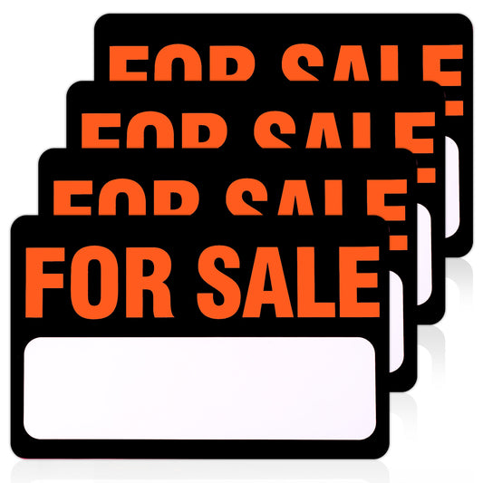 BOHUIZ 2 Pcs for Sale Sign Car Sticker, 12" x 8" Plastic Self-Adhesive Vinyl Sales Sign Decal, for Sale Signs for Vehicles, for Handwriting for Indoor and Outdoor Advertising Signage (B)