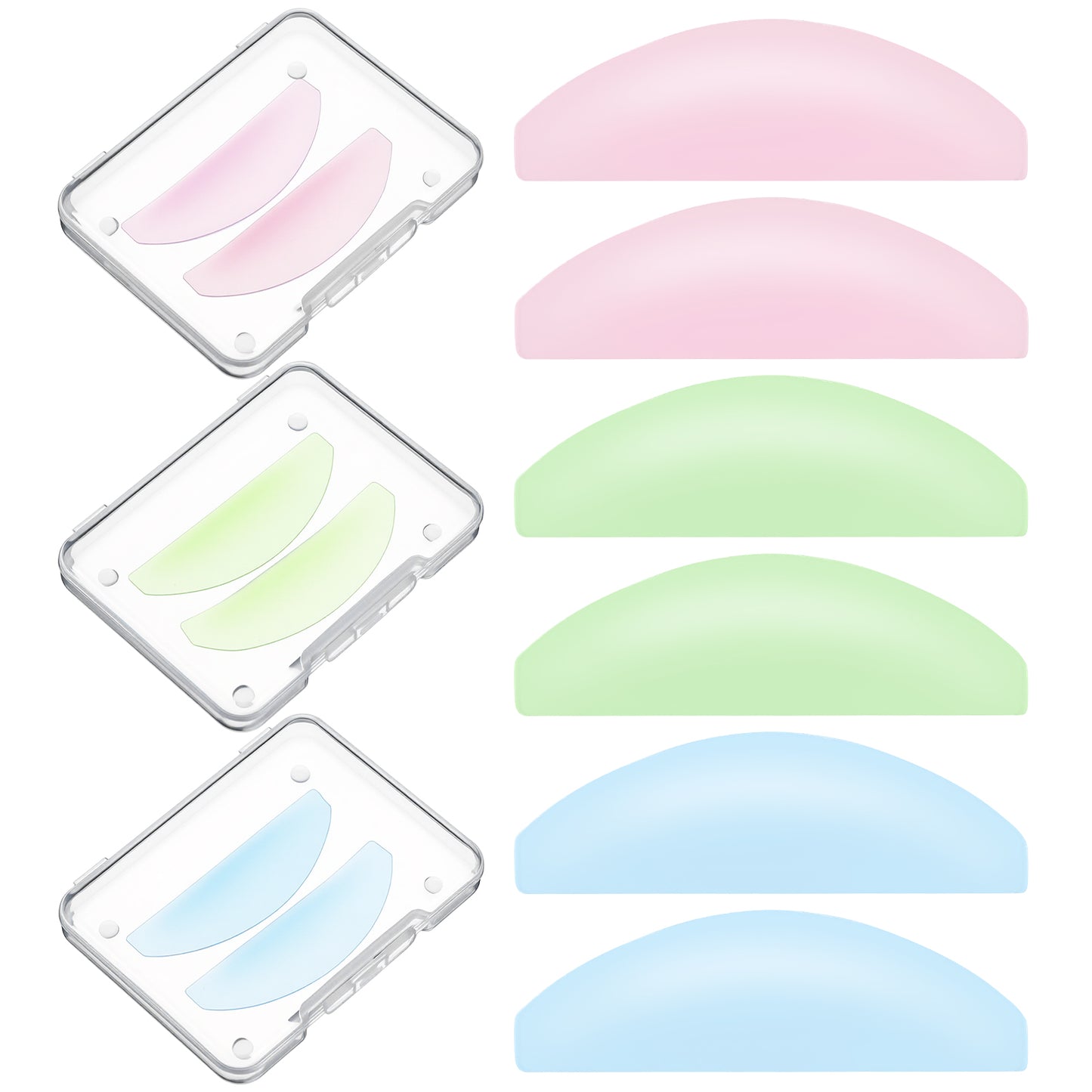 TIESOME 6Pcs Lash Lift Shields Flat, Glueless Lash Lift Pads for NO.1 Perm Ultra Thin Eyelash Lifting Shields for Salon Use