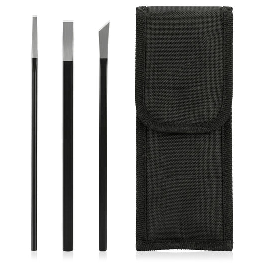 Amabro 3 Pcs Professional Pedicure Knife Kits, Stainless Steel Pedicure Manicure Tool for Corn Removal Portable Foot Cuticle Dead Skin Remover Toe Nail Scraper with Storage Bag(Black)