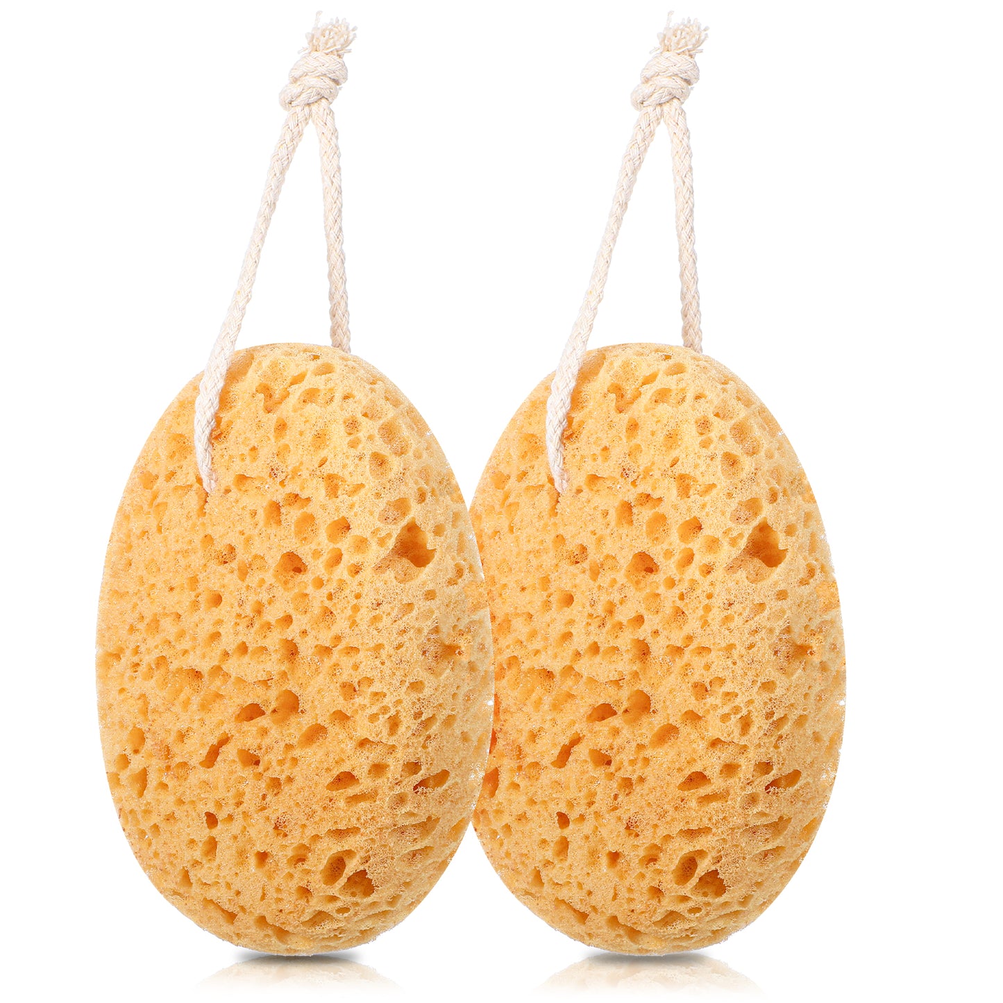 Yuanchu 2Pcs Large Bath Sponge, Exfoliating Shower Sponge for Women and Men Ultra Soft Body Puff with Dense Foam for All Skin