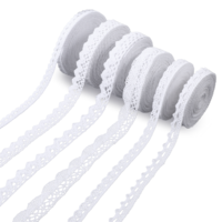 HJZHII 29.5 Yards White Lace Ribbon, Vintage Cotton Lace Crochet Ribbon Trim for Bridal Wedding Decoration Gift Package Wrapping DIY Sewing Craft Supply 4.9 Yards Each 6 Styles