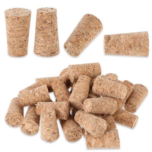 JIYIN 30 Pack Corks for Crafts, Natural Soft Wood Corks Tapered Cork Plugs Replacement Wooden Beer Bottle Stopper Large Wine Bottle Stoppers Leakproof Cork for Bottles for Liquor Bottles DIY Crafts