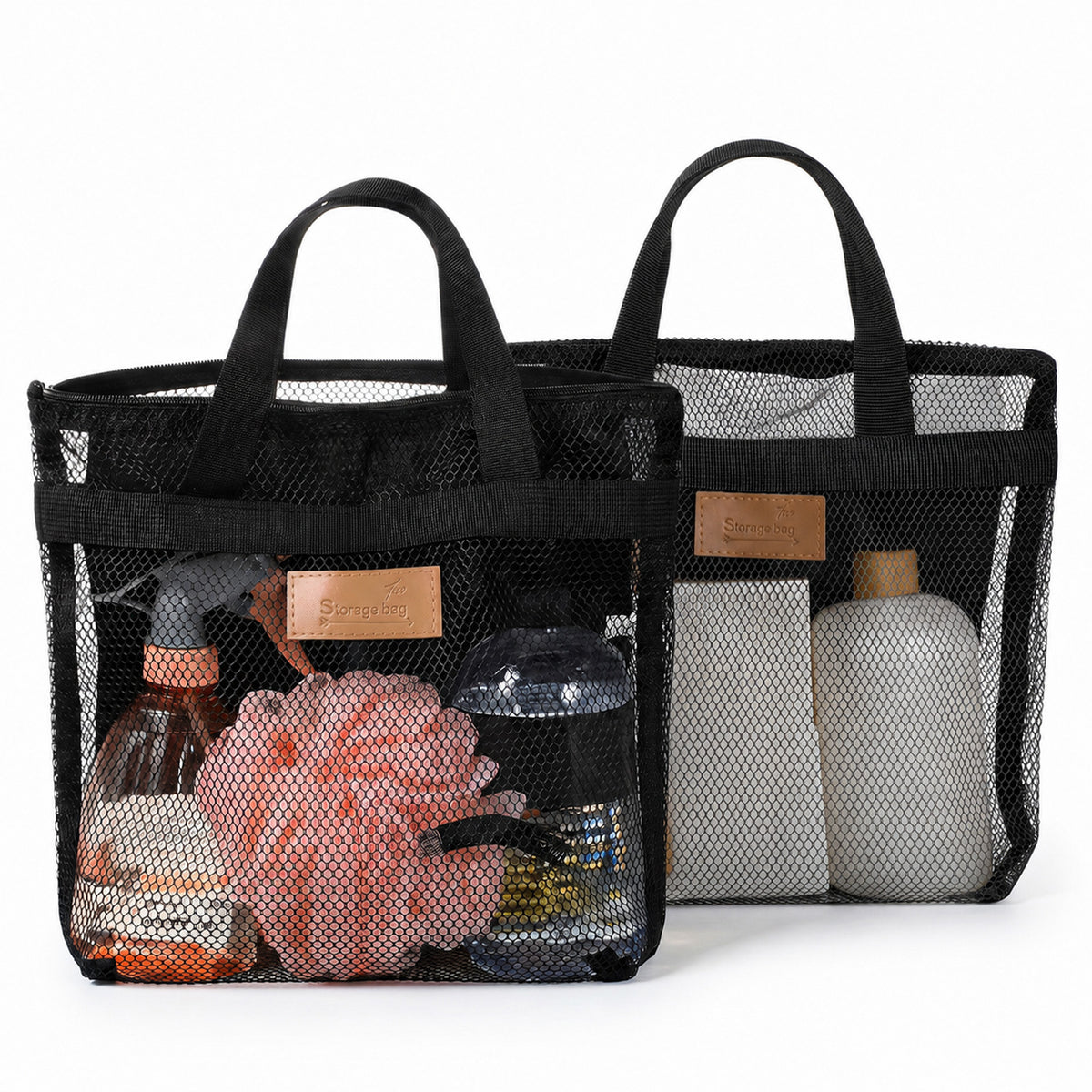 HJZHII 2Pcs Mesh Shower Caddy Bag, Portable Gym Shower Bag