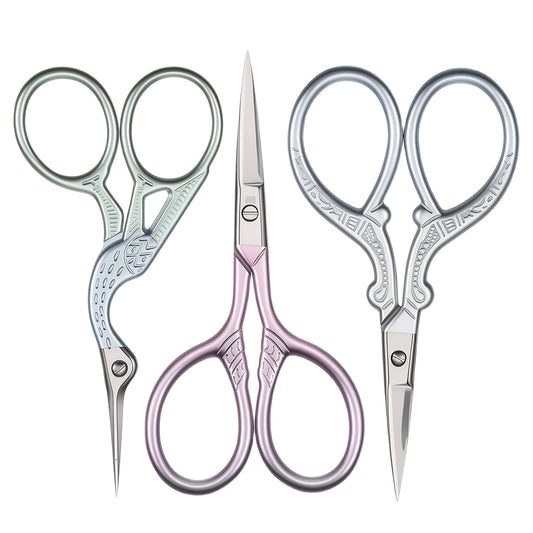JJUNW 3Pcs Embroidery Scissors, Sewing Scissors, Small Craft Stainless Steel for Sewing Sewings Scissor for Fabric Cutting, Sewings Machine Accessories for Threading Needlework Handicraft Trimming