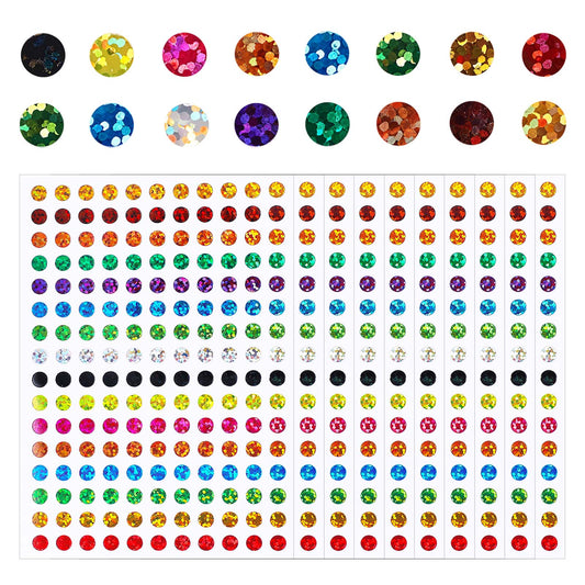 LXUEJIE 3520 Sheets of Colored Dot Stickers, Colored Laser Shiny Coding Labels, 1/4 Inch Self-Adhesive Shiny Dot Labels, Small Round Stickers in 16 Colors for Office, Classroom, Teacher, Student