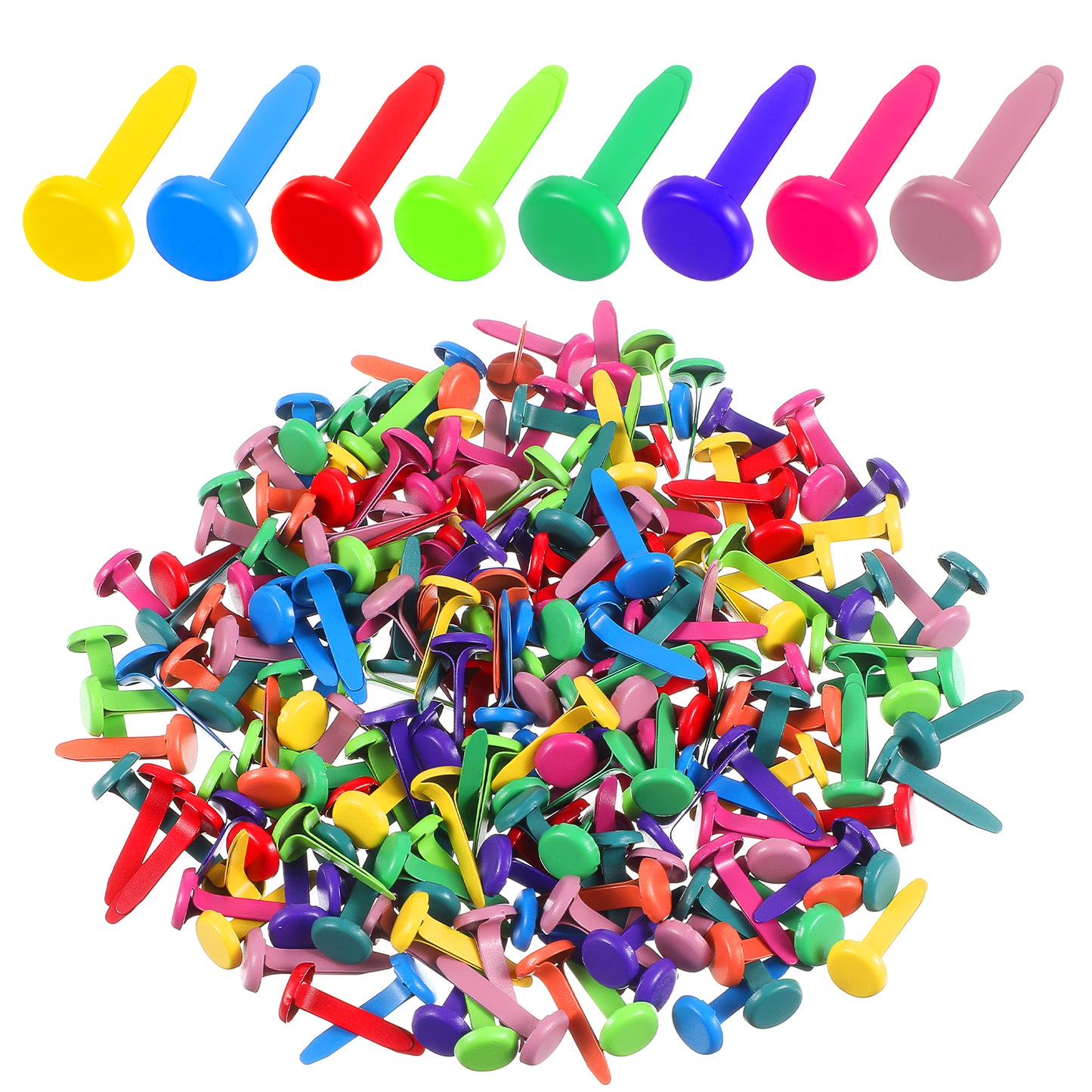 cobee 200 Pcs Split Pins, Multicolor Metal Paper Fasteners Mini Brads Round Brads Pastel Metal Split Pin Craft Pins for Scrapbooking Stamping Paper Cards Photo Walls Craft Art DIY Office