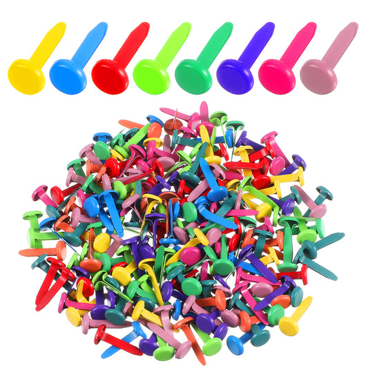 cobee 200 Pcs Split Pins, Multicolor Metal Paper Fasteners Mini Brads Round Brads Pastel Metal Split Pin Craft Pins for Scrapbooking Stamping Paper Cards Photo Walls Craft Art DIY Office