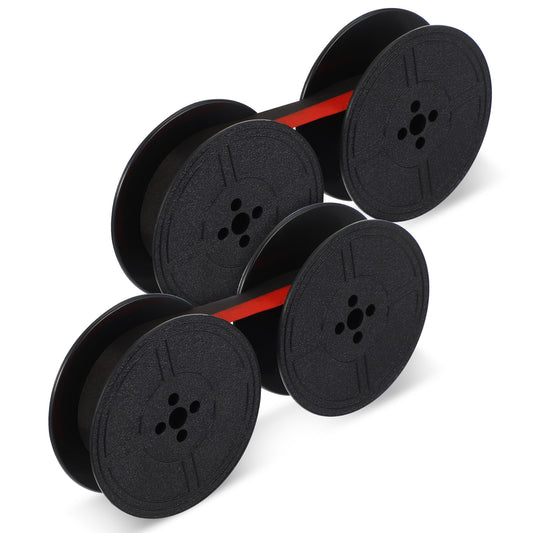 TIESOME 2 Pairs Universal Typewriter Ribbon Twin Spool Classic Vintage Typewriter Ink Ribbon Twin Spool Replacement Pack Dual Shaft Typewriter Ribbon for Most Typewriters(Black +Red)