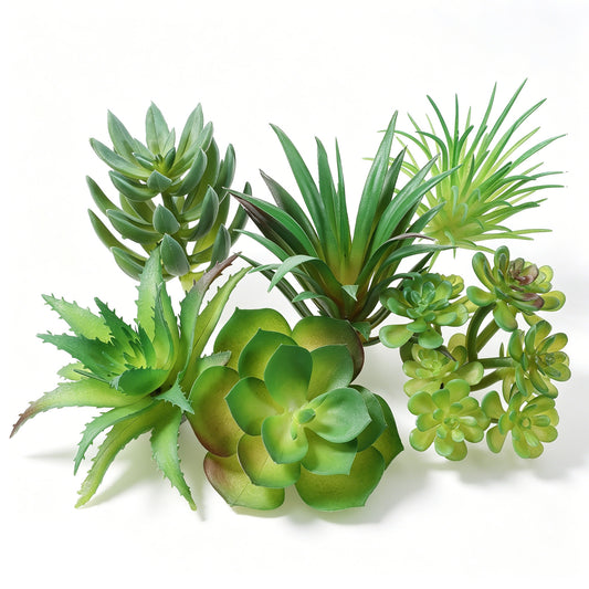 Cobee 6Pcs Mini Fake Succulent Plants, Artificial Green Plants (Not Pots)