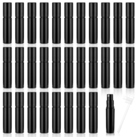 cobee 30 Pcs 3ml Mini Spray Bottle, Small Black Travel Perfume Bottle Refillable, Atomizer Sprayer Plastic Portable Mini Perfume Bottle for Cleaning, Travel, Essential Oils, Perfume