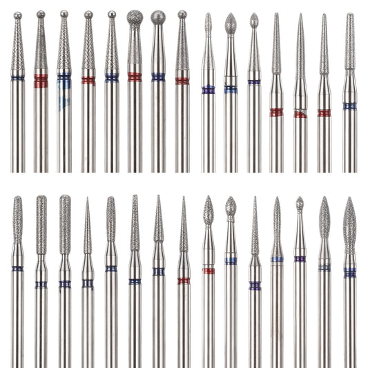 LXUEJIE 30PCS Diamond Nail Drill Bits, Professional Cuticle Drill Bits