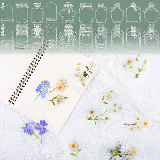 HJZHII 40 Pcs Large Size Bookmark, DIY Transparent Dried Flower Bookmark Set Flowers Page Clips Bookmarks Handmade Dried Flowers Bookmarks Pressed Flower kit for Book Lovers Friends Birthday Bless