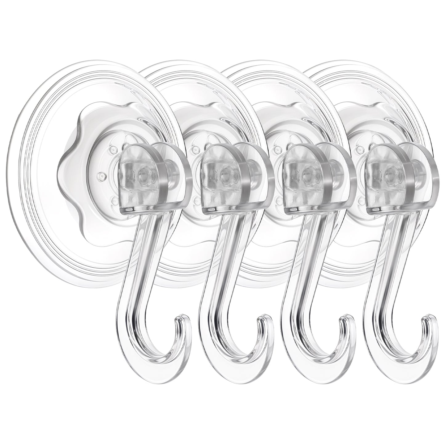 Molain 4 Pack Wreath Hanger, Large Clear Heavy Duty Suction Cup Wreath Hooks with Wipes 22 LB Removable Strong Window Glass Door Suction Cup Wreath Holder for Halloween Christmas Wreath Decor