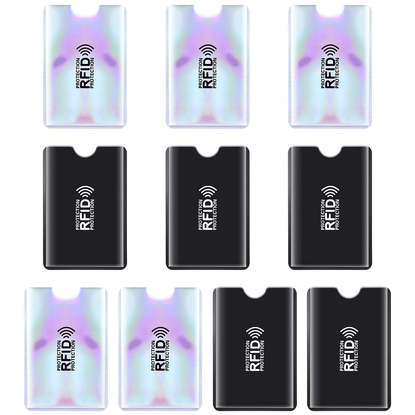 Molain Colorful RFID Card Holder, RFID Blocking Sleeves Credit Card Sleeves Set RFID Identity Card Protector for Women Men (10 Pcs)