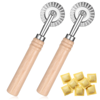 JJUNW 2Pcs Pastry Cutter, Ravioli Cutter, Fluted Pastry Cutters Wheel Stainless Steel Pizza Cutters Wheel, Dough Cutting for Home Making Pasta Pizza Ravioli Cookie Tools