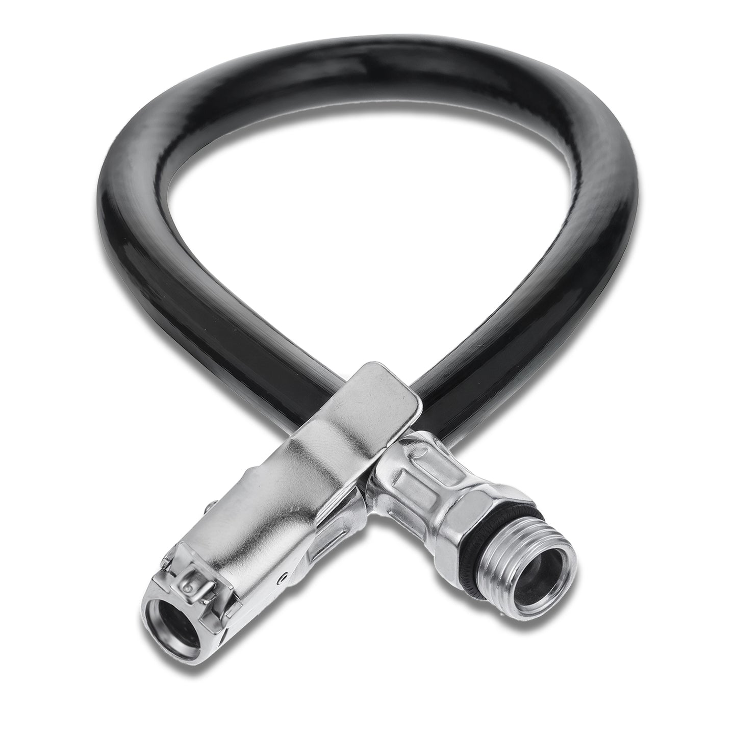 Bewudy 14'' Tire Inflator Extension Hose, Tyre Pump Clip-On Air Chuck Adapter for Quick-Inflation Lock, High-Pressure Tube Quick Connect for Car, Motorcycle, Bicycle Maintenance Accessories