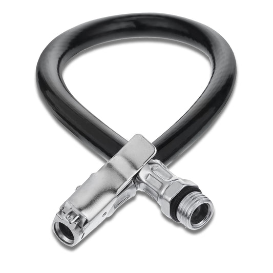 Bewudy 14'' Tire Inflator Extension Hose, Tyre Pump Clip-On Air Chuck Adapter for Quick-Inflation Lock, High-Pressure Tube Quick Connect for Car, Motorcycle, Bicycle Maintenance Accessories