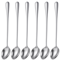 LXUEJIE 6Pcs Latte Spoons Long Handle Coffee Spoons Teaspoons, Stainless Steel 7.8Inches Stirring Spoon for Latte Coffee Espresso Iced Tea Milk Shake Ice Cream Sundaes Cool Drinking