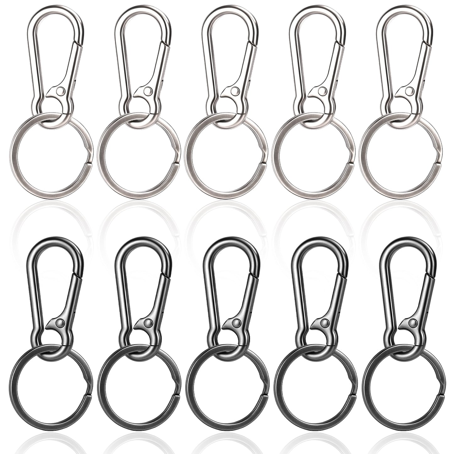 IANFAN 10 Pcs Metal Key Chain, Durable Lightweight Key Chain Ring Clip Holder for house keys, car keys, pendants, pet collars, wallet ornaments