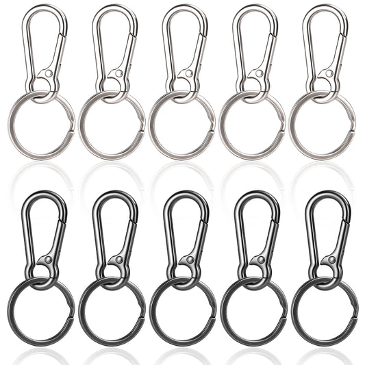 IANFAN 10 Pcs Metal Key Chain, Durable Lightweight Key Chain Ring Clip Holder for house keys, car keys, pendants, pet collars, wallet ornaments