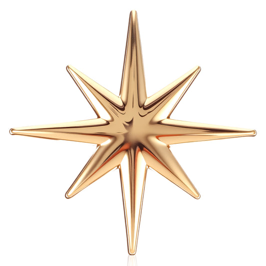 IANFAN 2 Pcs Gold Star Brooch Pin for Women, Minimalist Star Brooch Starburst Lapel Pins Stainless Steel Brooches Pins Clothes Accessories for Christmas Festival Holiday Birthday Party