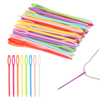 JIYIN 100 Pcs Plastic Sewing Needles, Large Eye Plastic Yarn Needles, 3.54 inch Weaving Darning Needles Blunt Crochet Needles for Yarn Embroidery DIY Sewing Handmade Craft Knitting Crochet(9cm/3.54in)
