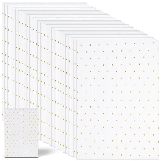 LXUEJIE 28 Sheets Gold Heart Wrapping Paper, 50 x 70cm Heart Gift Wrap for Wedding, Anniversary, Valentine’s, Birthday, Mother’s Day, Party Packaging, Cute Metallic Floral Accent, Gold