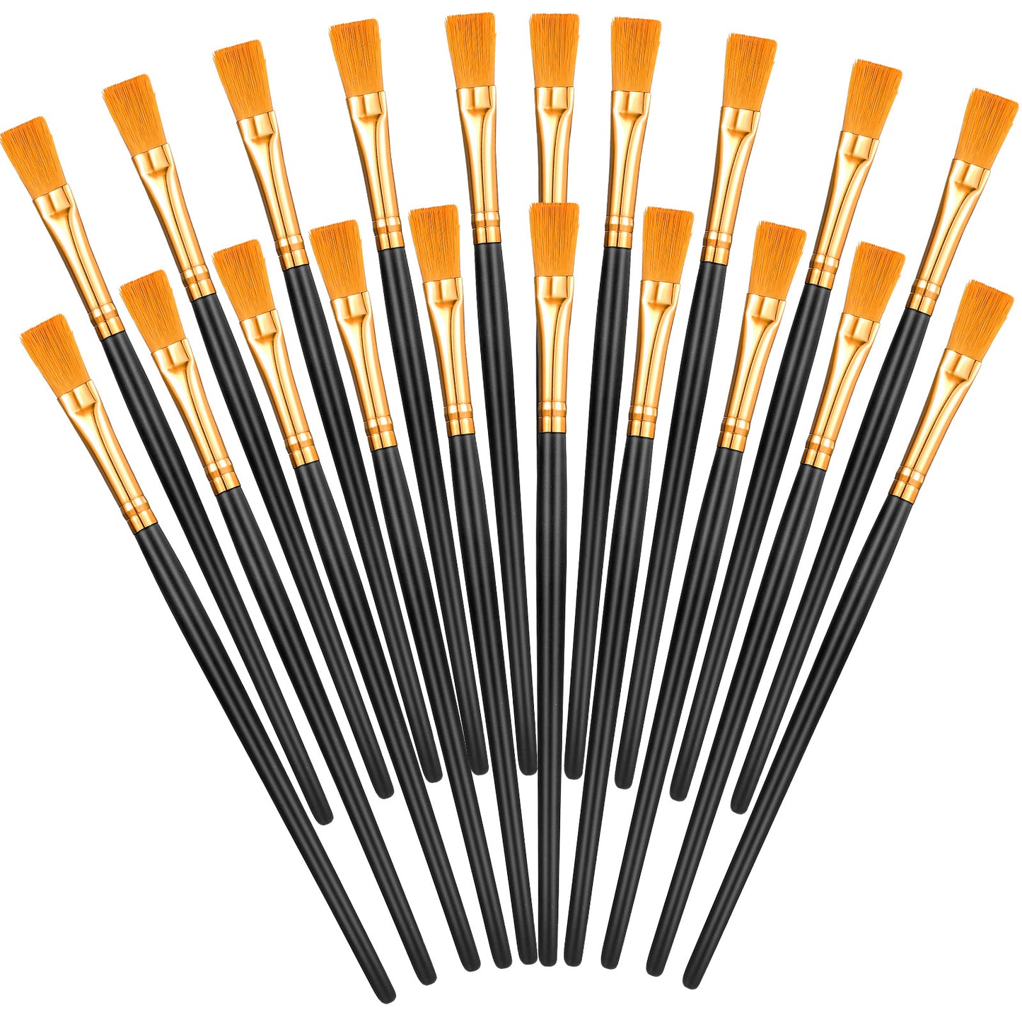 simarro 20 Pcs Paint Brushes for Acrylic Painting, 0.5 Inch Wide Flat Paint Brushes, Synthetic Nylon Oil Brush in Bulk, Suitable for Children, Art Painters, Student Graffiti, Gouache, Acrylic Painting