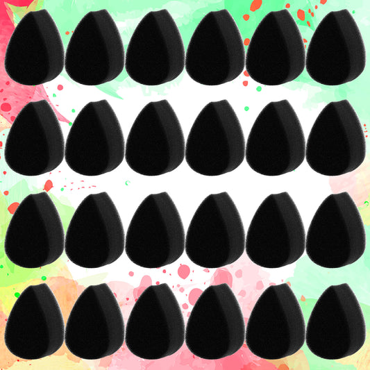HJZHII 24PCS Face Paint Sponges, Professional Black Petal Faces Sponges High Density Painting Spong for Adults Art Work Body Painting Makeup