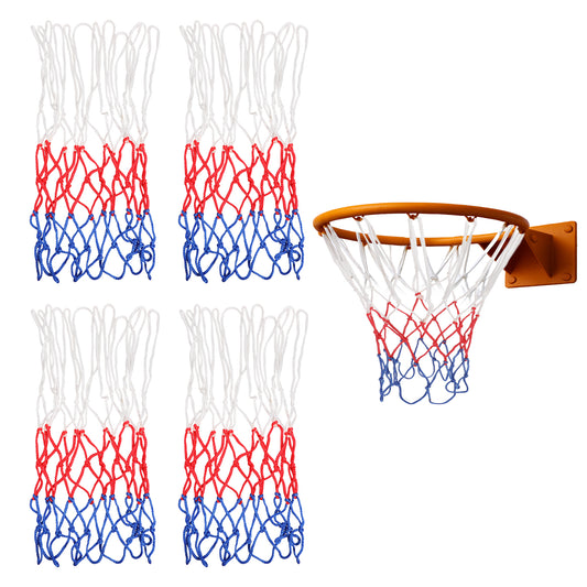 BOHUIZ 4 Pcs Small Net Replacement for 8 Loops Mini Basketball Hoop, Rainproof Sunscreen for All-Weather 8"-10.25" Rims Basketball Hoop Net for Indoor and Outdoor Replacement Net