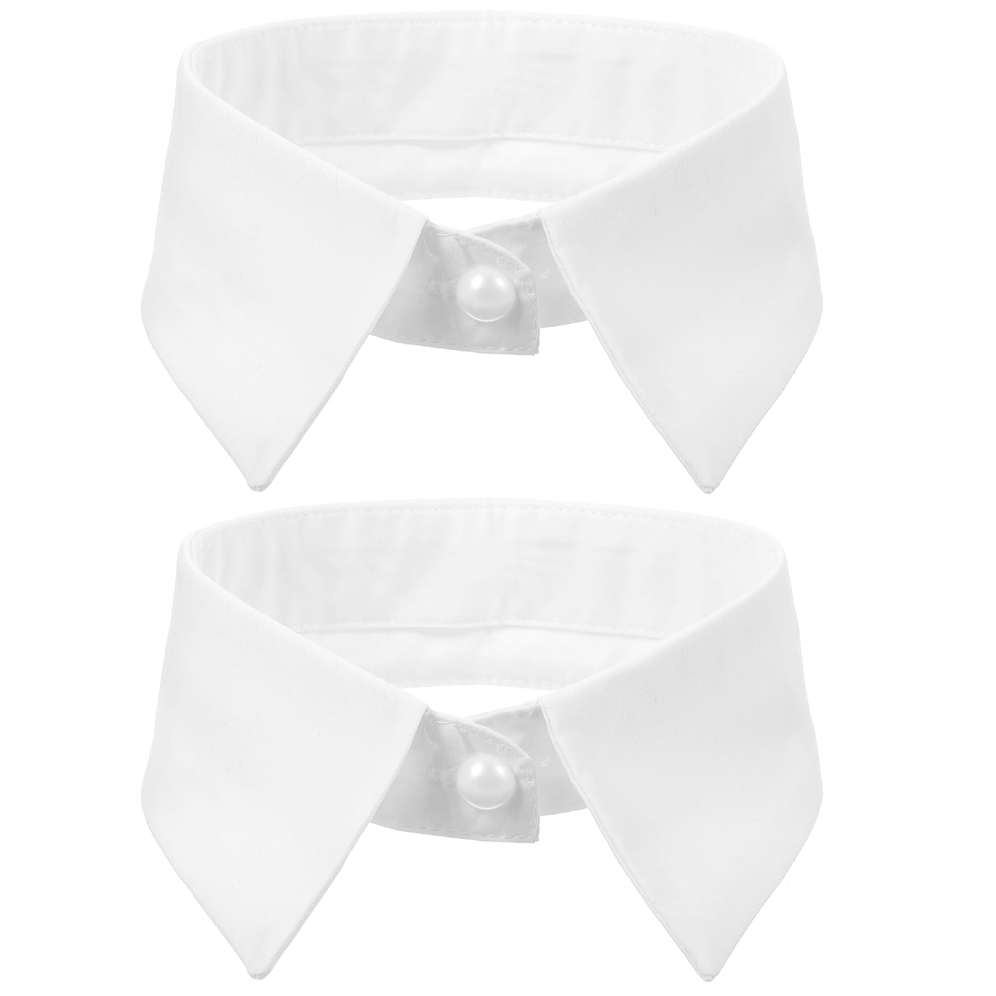 MBAIYO 2 Pack White Detachable Fake Collar, Versatile Dickey White Collar Faux Collars for Women Half Shirt Blouse False Collars for Dresses Vest Blouse