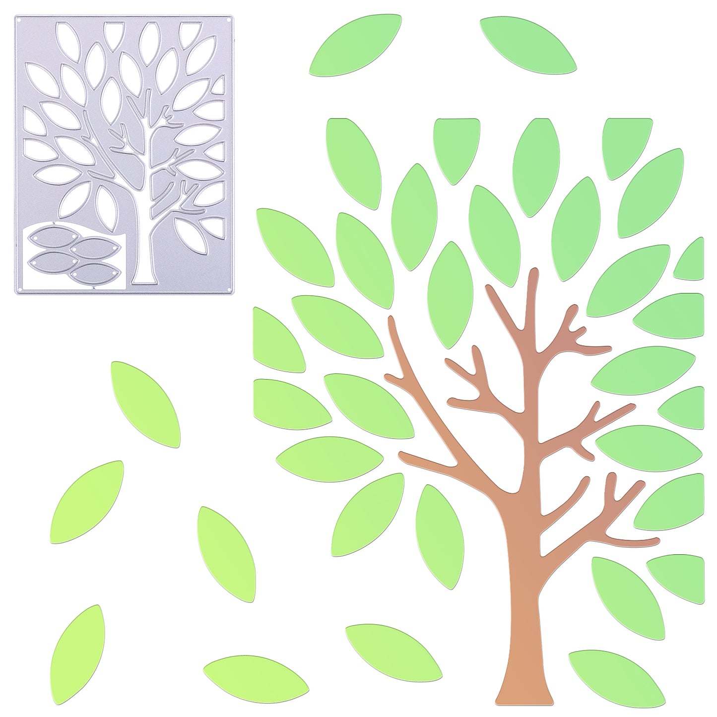 Cobee Tree Frame Die Cuts for Card Making, Metal Trees Forest Plant Leaves Background Stencils Cutting Stamps and Dies for DIY Scrapbooking Arts Crafts Embossing Paper Dies Card Making Decor Supplies
