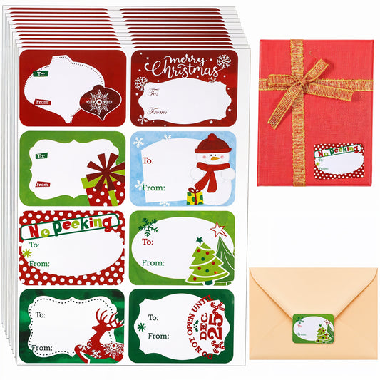 Andibro 96Pcs Christmas Gift Tags, Christmas Stickers Labels Xmas to from Christmas Sticker Name Tags Write On Labels Christmas Tags Sticker Holiday Present Labels